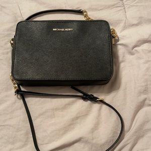 MK Jet Set Large Crossbody Black Bag